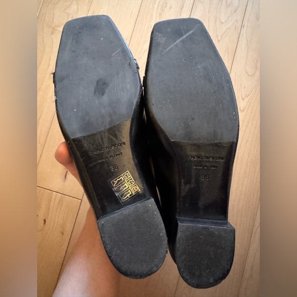 Fabio Rusconi Black Pumps with Gold Chain Detail Made in Italy Size 36